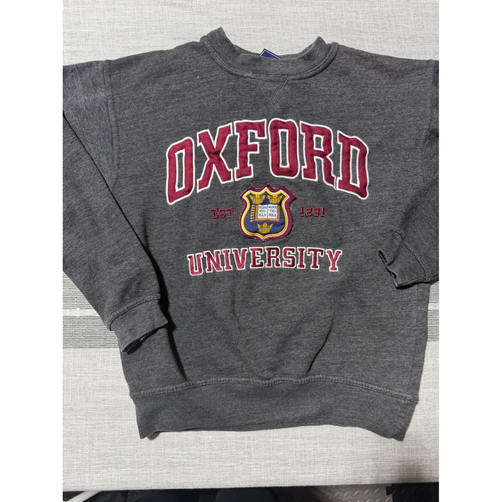 Oxford University Sweatshirt Womens XS Gray‎ Crewneck Pullover Collegiate Crest